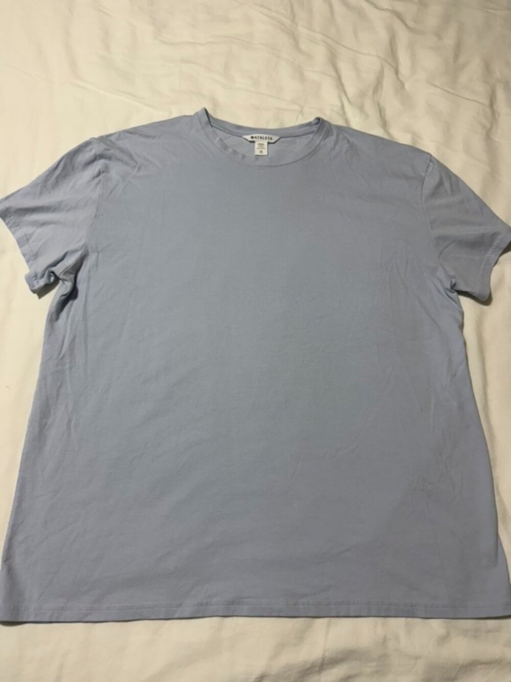 Athleta Favorite Cotton Classic Tee Blue XL 100% Cotton Crewneck T-Shirt